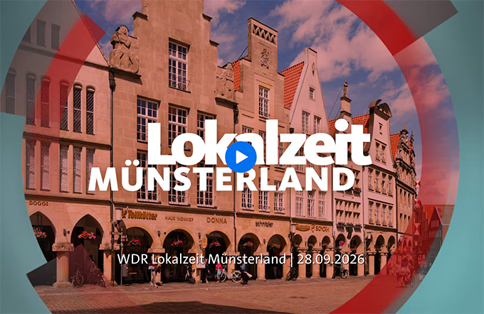 Titelbild WDR Lokalzeit Münsterland mit einer Ansicht des Prinzipalmarkts in Münster