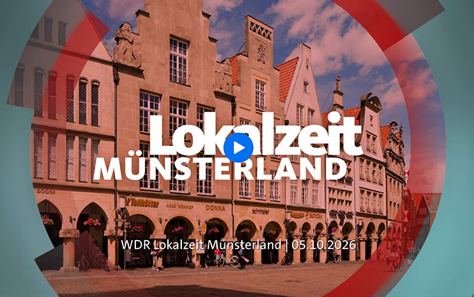 Titelbild WDR Lokalzeit Münsterland mit einer Ansicht des Prinzipalmarkts in Münster