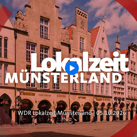 Titelbild WDR Lokalzeit Münsterland mit einer Ansicht des Prinzipalmarkts in Münster
